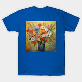 Folk Art Wildlowers in a Vase T-Shirt